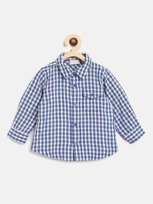 Long Sleeve Flannel Shirt - Blue Checks